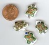 4 18x12mm White Cloisonn� Turtles